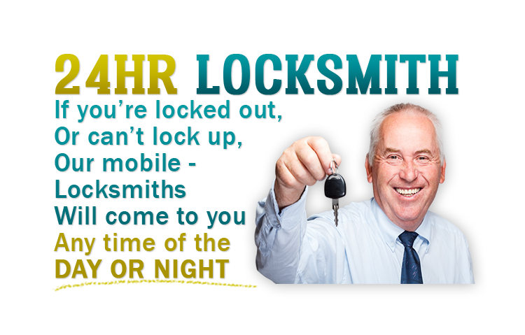 Mobile locksmith holding a car key, available day or night